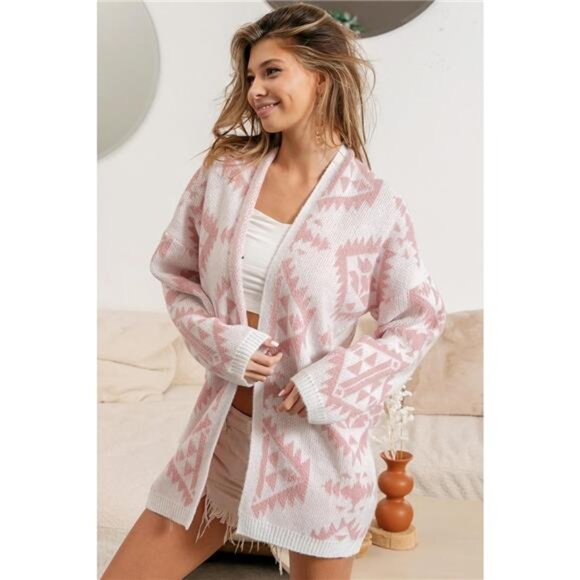 BiBi Aztec Pattern Open‎ Front Cardigan - Picture 4 of 12